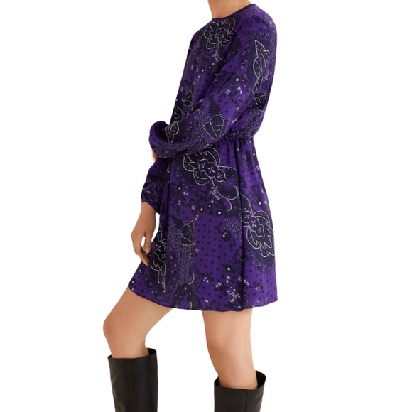 💜NEW MANGO Paisley Print Dress - Picture 3 of 16